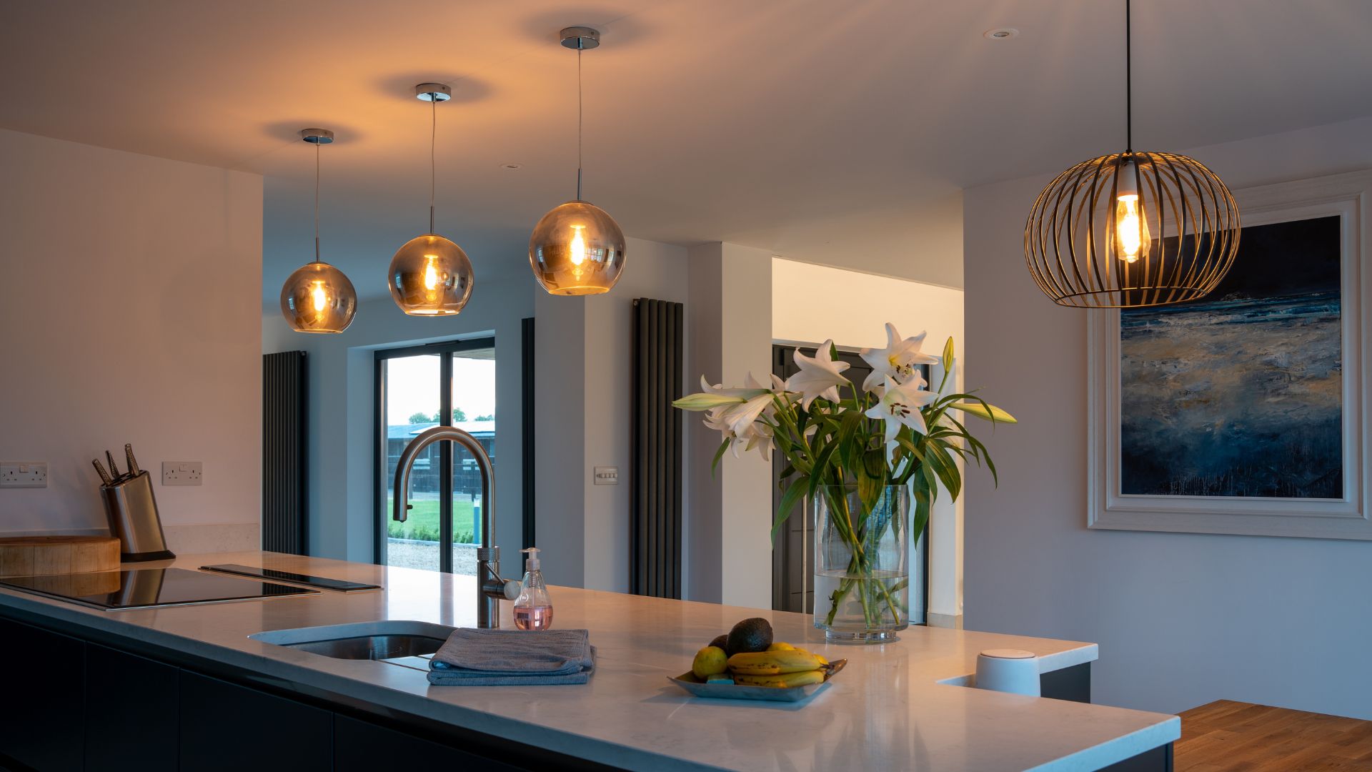 Kitchen with lights