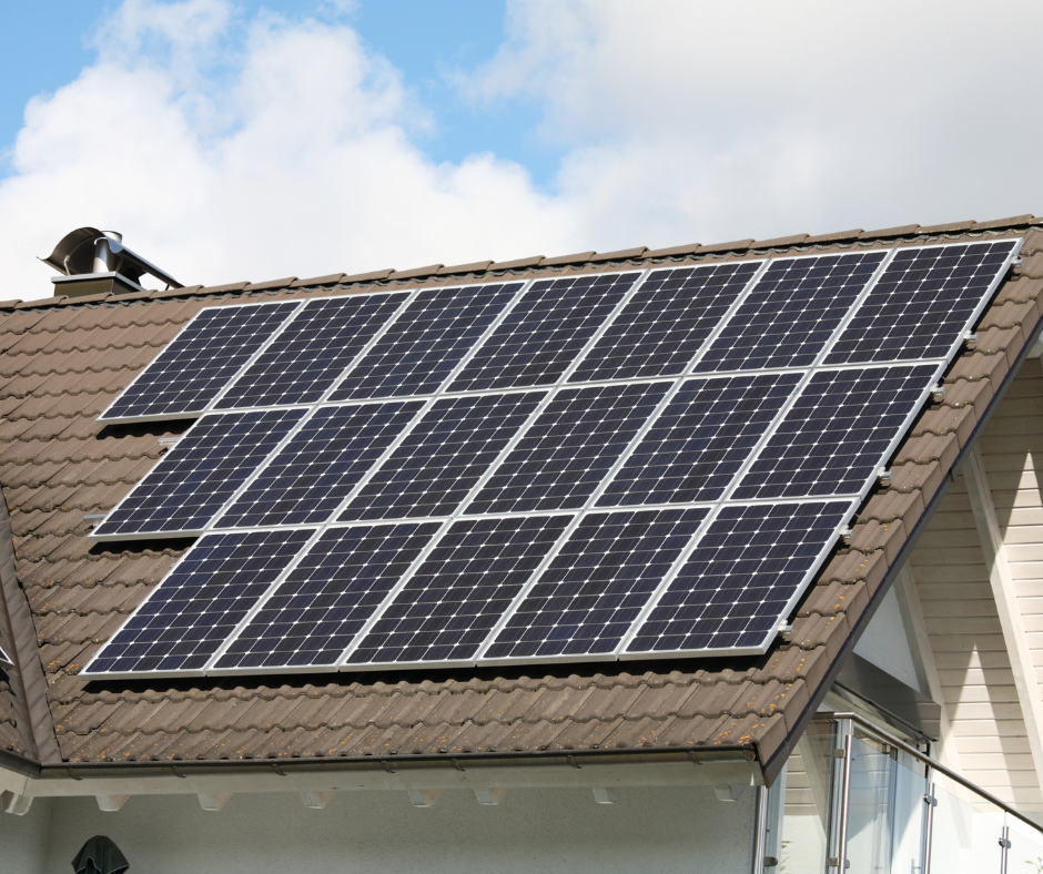 Solar panels installed on a residential roof