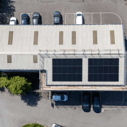 Solar panels on roof