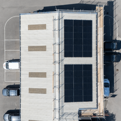 Solar panels on roof
