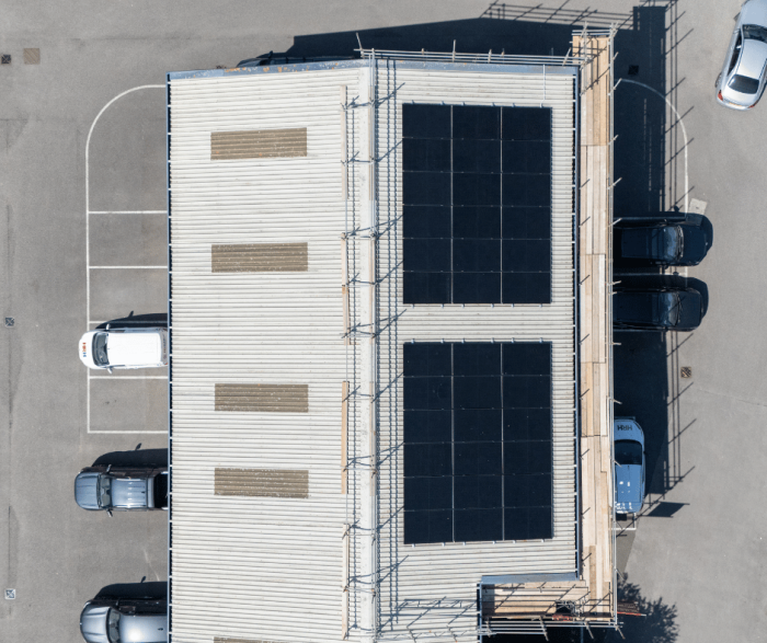 Solar panels on roof