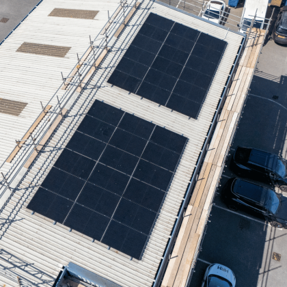 Solar panels on roof