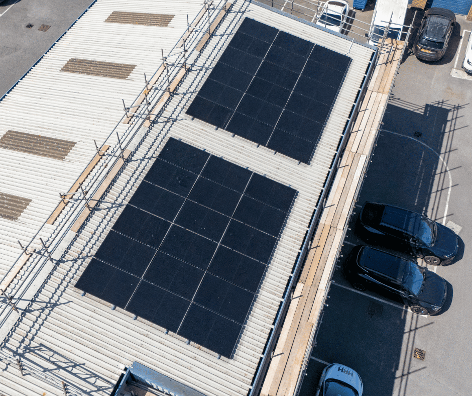 Solar panels on roof